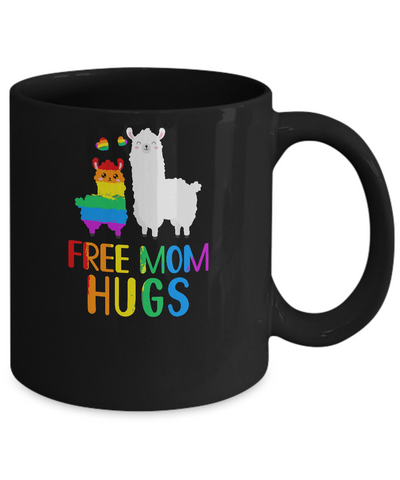 Free Mom Hugs Llama Rainbow Heart LGBT Pride Month Mug Coffee Mug | Teecentury.com
