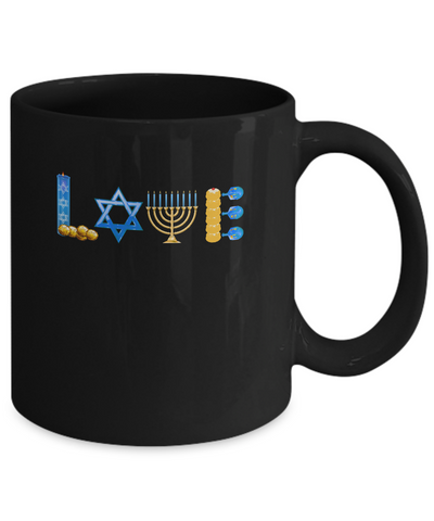 Jewish Love Happy Hanukkah Star Heart Gift Mug Coffee Mug | Teecentury.com