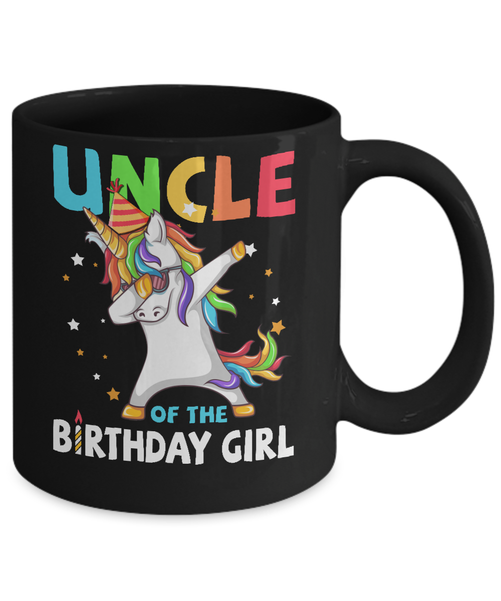 UNCLE Of The Birthday Girl Dabbing Unicorn Party Mug Coffee Mug | Teecentury.com
