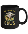 Just A Girl Who Loves Cows And Sunflowers Mug Coffee Mug | Teecentury.com