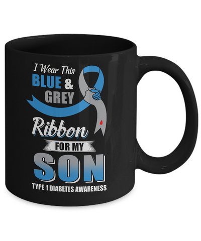 I Wear Blue And Gray For My Son Diabetes Awareness Mug Coffee Mug | Teecentury.com