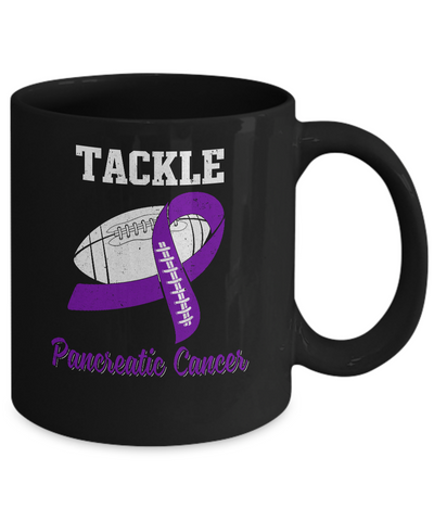 Football Survivor Tackle Purple Pancreatic Cancer Awareness Mug Coffee Mug | Teecentury.com