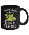 Easily Distracted By Dogs And Tennis Mug Coffee Mug | Teecentury.com