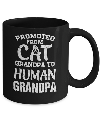 Promoted From Cat Grandpa To Human Grandpa Gifts Mug Coffee Mug | Teecentury.com