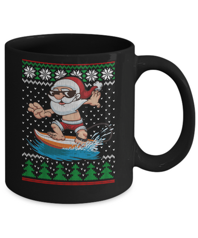 Santa Surfing Hawaiian Summer Christmas Ugly Sweater Mug Coffee Mug | Teecentury.com