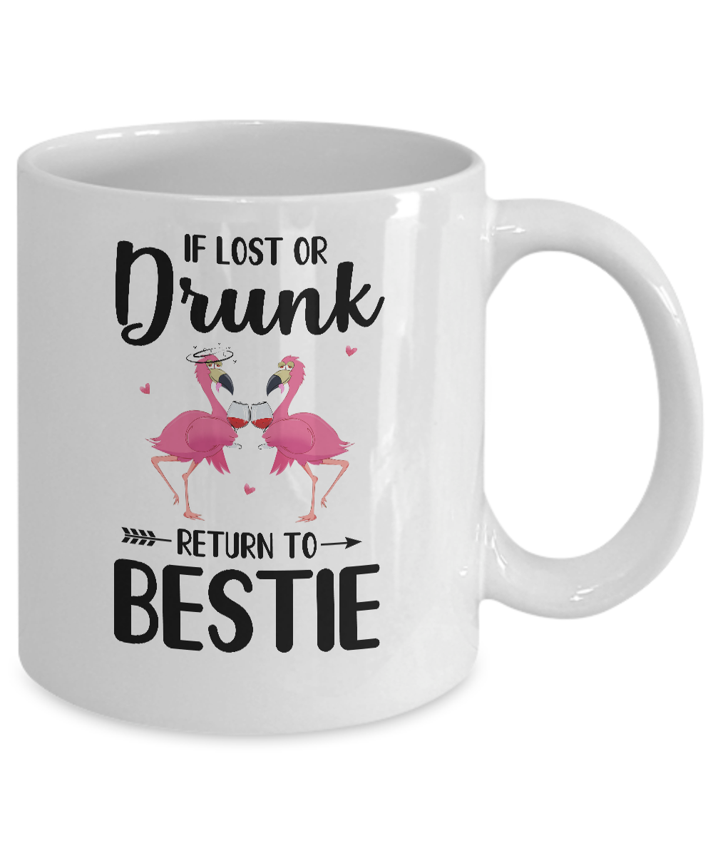 If Lost Or Drunk Please Return To My Bestie Couple Flamingo Mug Coffee Mug | Teecentury.com