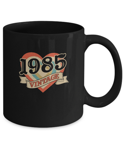 37th Birthday Gifts Classic Retro Heart Vintage 1985 Mug Coffee Mug | Teecentury.com