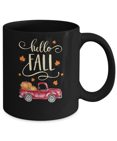 Vintage Hello Fall Pickup Pumpkin Patch Leaves Mug Coffee Mug | Teecentury.com