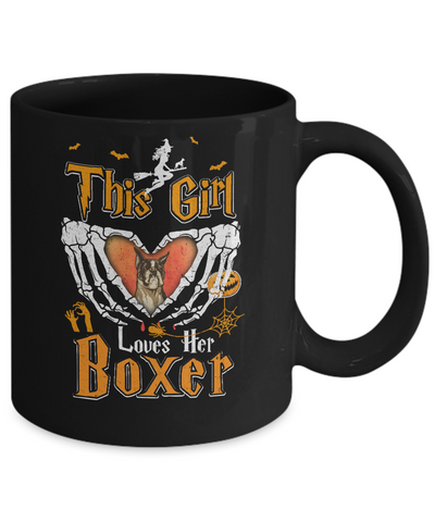 This Girl Love Her Dog Boxer Halloween Mug Coffee Mug | Teecentury.com