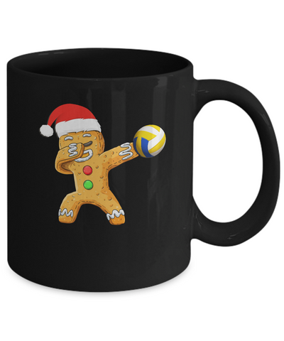 Dabbing Gingerbread Santa Volleyball Christmas Pajama Gifts Mug Coffee Mug | Teecentury.com