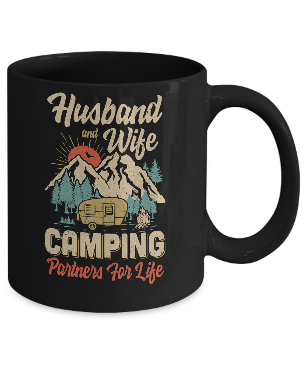 Husband And Wife Camping Partners For Life Camping Mug Coffee Mug | Teecentury.com