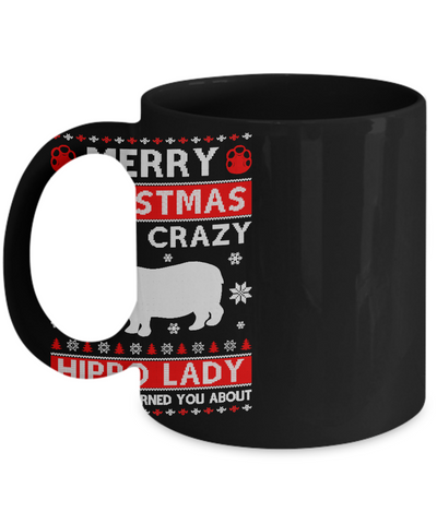 Merry Christmas From Crazy Hippo Lady Sweater Mug Coffee Mug | Teecentury.com