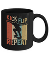 Kick Flip Skateboarding Repeat Vintage Skate Mug Coffee Mug | Teecentury.com