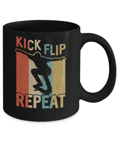 Kick Flip Skateboarding Repeat Vintage Skate Mug Coffee Mug | Teecentury.com