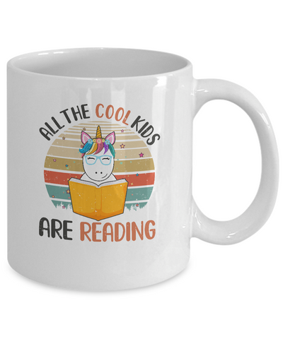 Vintage Unicorn All The Cool Kids Are Reading Book Mug Coffee Mug | Teecentury.com