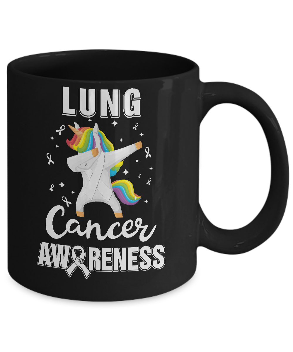 Inspirational Lung Cancer Awareness Unicorn Support Mug Coffee Mug | Teecentury.com