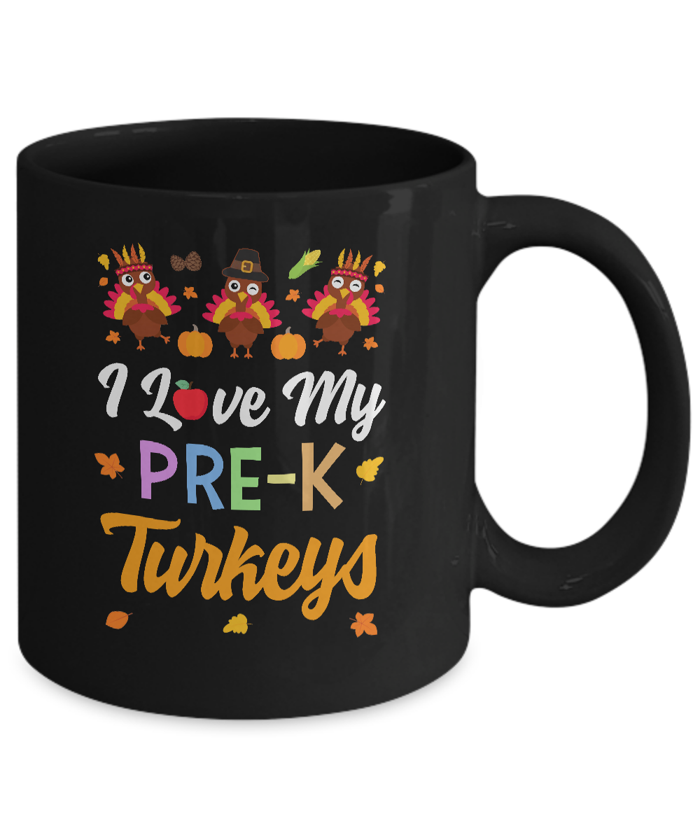 I Love My Pre-K Turkeys Pumpkin Student School Teacher Mug Coffee Mug | Teecentury.com