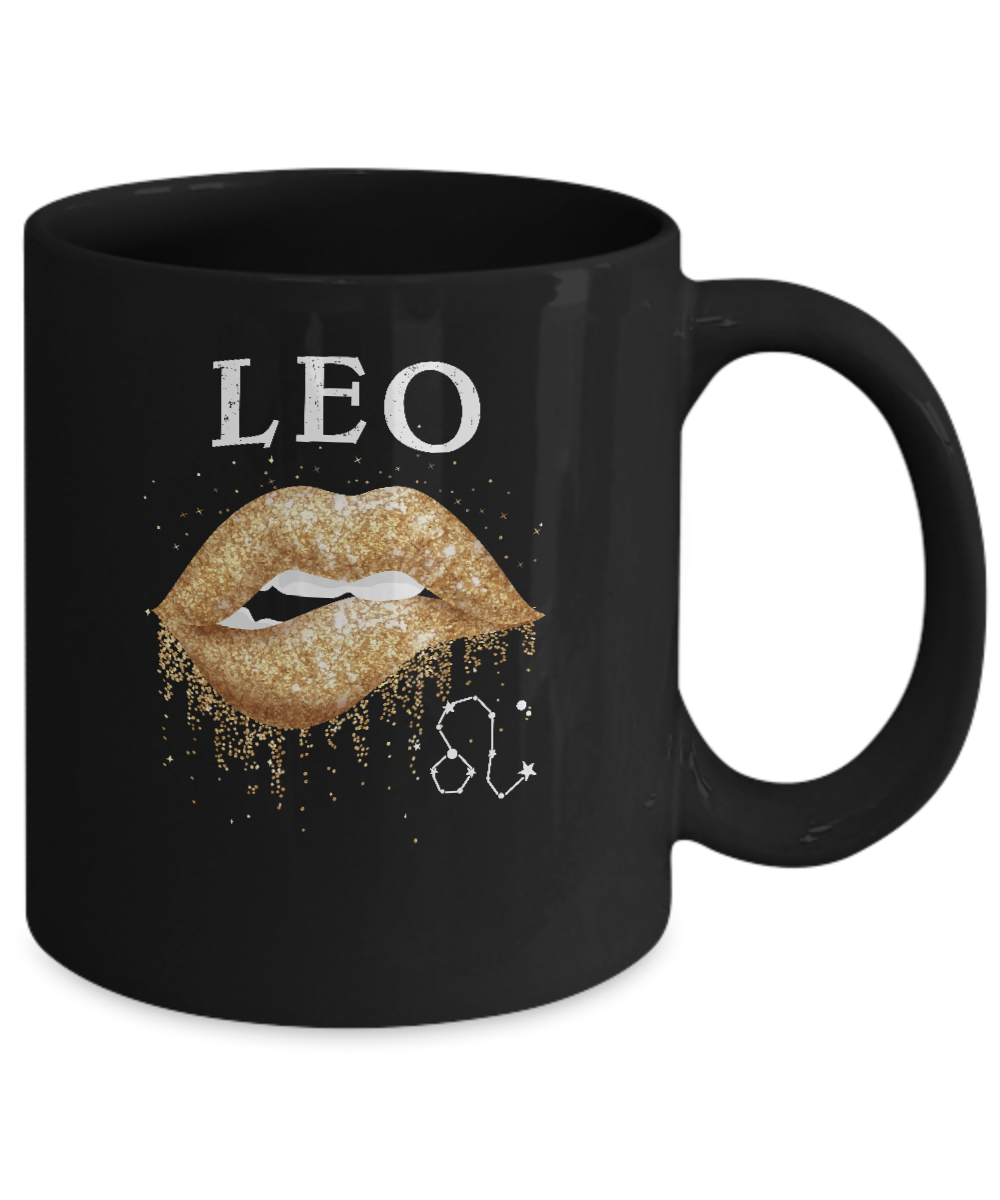 Leo Zodiac July August Birthday Gift Golden Lipstick Mug Coffee Mug | Teecentury.com