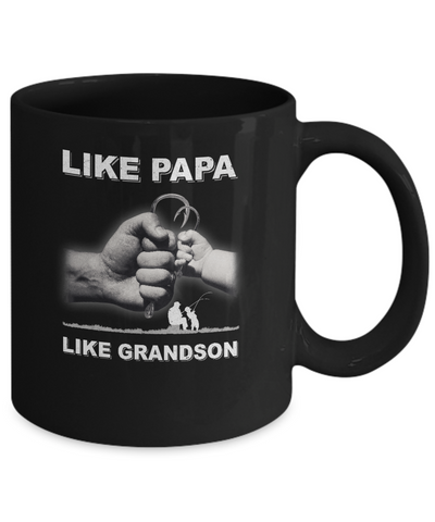Like Papa Like Grandson Fishing Fish Fathers Day Mug Coffee Mug | Teecentury.com