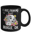 Dog I Just Freaking Love Beagle Mug Coffee Mug | Teecentury.com