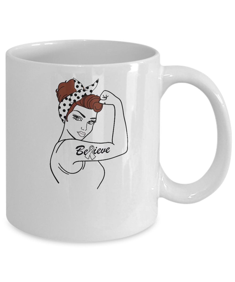 Support Lung Cancer Awareness Warrior Believe Mug Coffee Mug | Teecentury.com
