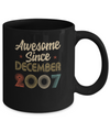 Awesome Since December 2007 Vintage 15th Birthday Gifts Mug Coffee Mug | Teecentury.com