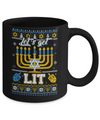 Funny Happy Hanukkah Chanukah Let's Get Lit Ugly Sweater Mug Coffee Mug | Teecentury.com