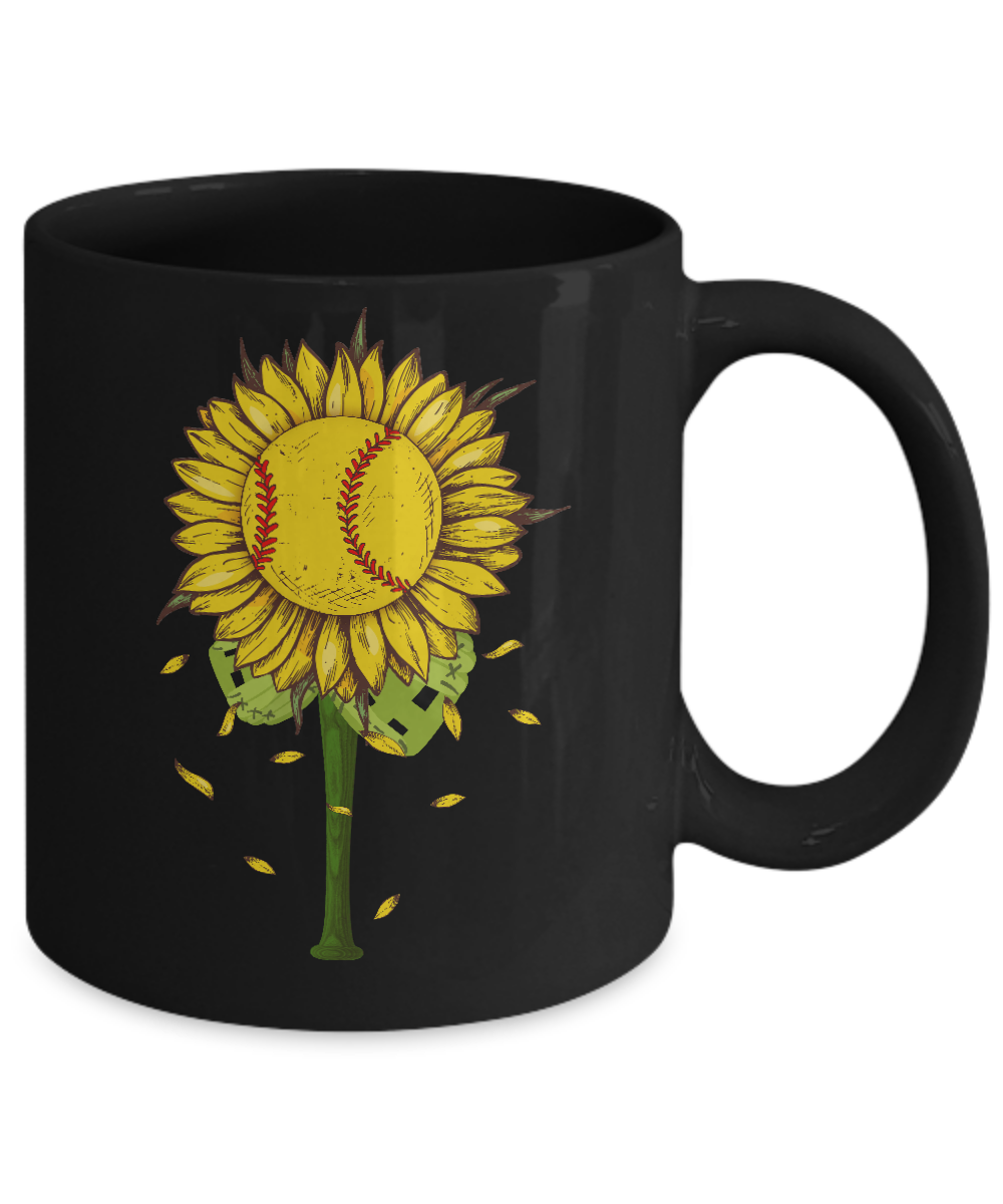 Sunflower Softball Mom Daughter Lover Gift Mug Coffee Mug | Teecentury.com
