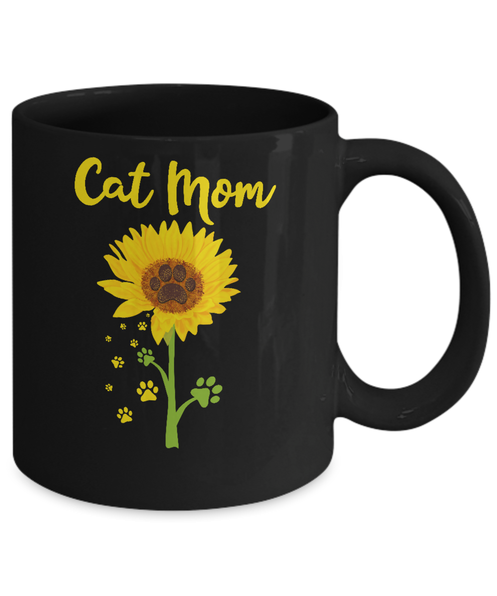 Funny Sunflower Cat Mom Paw Lover Mothers Day Mug Coffee Mug | Teecentury.com