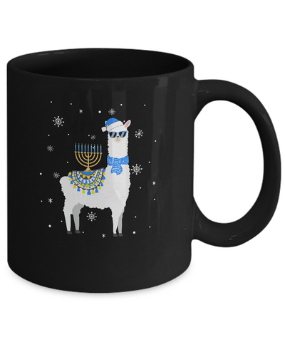 Menorah Hanukkah Llama Cute Alpaca Chanukah Gift Mug Coffee Mug | Teecentury.com