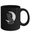 Vintage Scary Halloween Black Cat Costume Witch Hat Moon Mug Coffee Mug | Teecentury.com