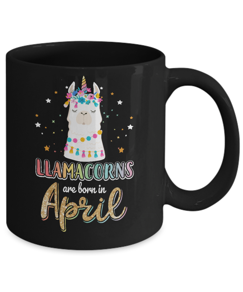 Llama Unicorn Llamacorns Born In April Birthday Gift Mug Coffee Mug | Teecentury.com