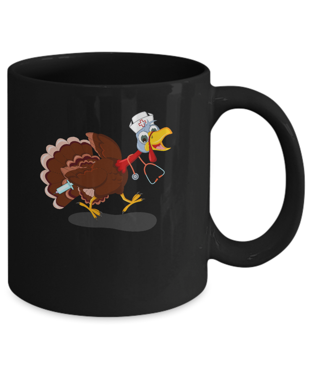 Nurse Turkey Funny Thanksgiving Day Mug Coffee Mug | Teecentury.com