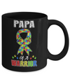 Papa Of A Warrior Support Autism Awareness Gift Mug Coffee Mug | Teecentury.com