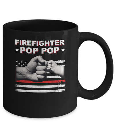 Firefighter Fireman Pop Pop American Flag Fathers Day Mug Coffee Mug | Teecentury.com