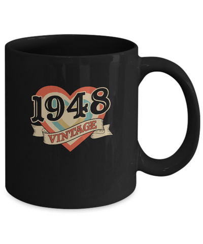 Vintage Retro Classic Heart Made In 1948 Mug Coffee Mug | Teecentury.com