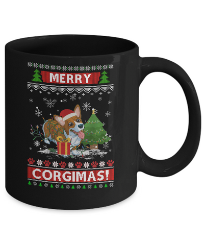 Funny Merry Corgmas Santa Corgi Ugly Christmas Sweater Mug Coffee Mug | Teecentury.com
