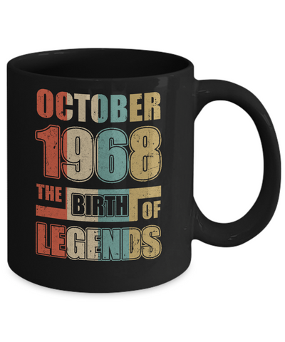 Vintage Retro October 1968 Birth Of Legends 54th Birthday Mug Coffee Mug | Teecentury.com