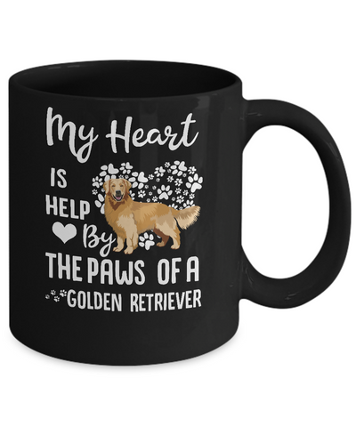 My Heart Is Held By The Paws Of A Golden Retriever Lover Mug Coffee Mug | Teecentury.com