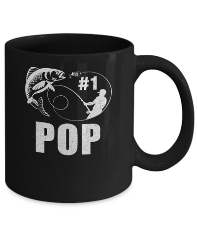 #1 Pop Fishing Fisherman Best Fathers Day Gift Mug Coffee Mug | Teecentury.com