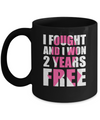 I Fought An I Won 2 Years Free Fight Support Breast Cancer Mug Coffee Mug | Teecentury.com