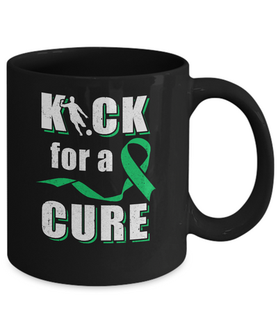 Kick For A Cure Soccer Green Liver Cancer Lymphoma Awareness Mug Coffee Mug | Teecentury.com