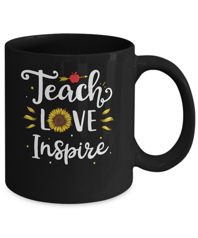 Teach Love And Inspire Teacher Sunflower Mug Coffee Mug | Teecentury.com