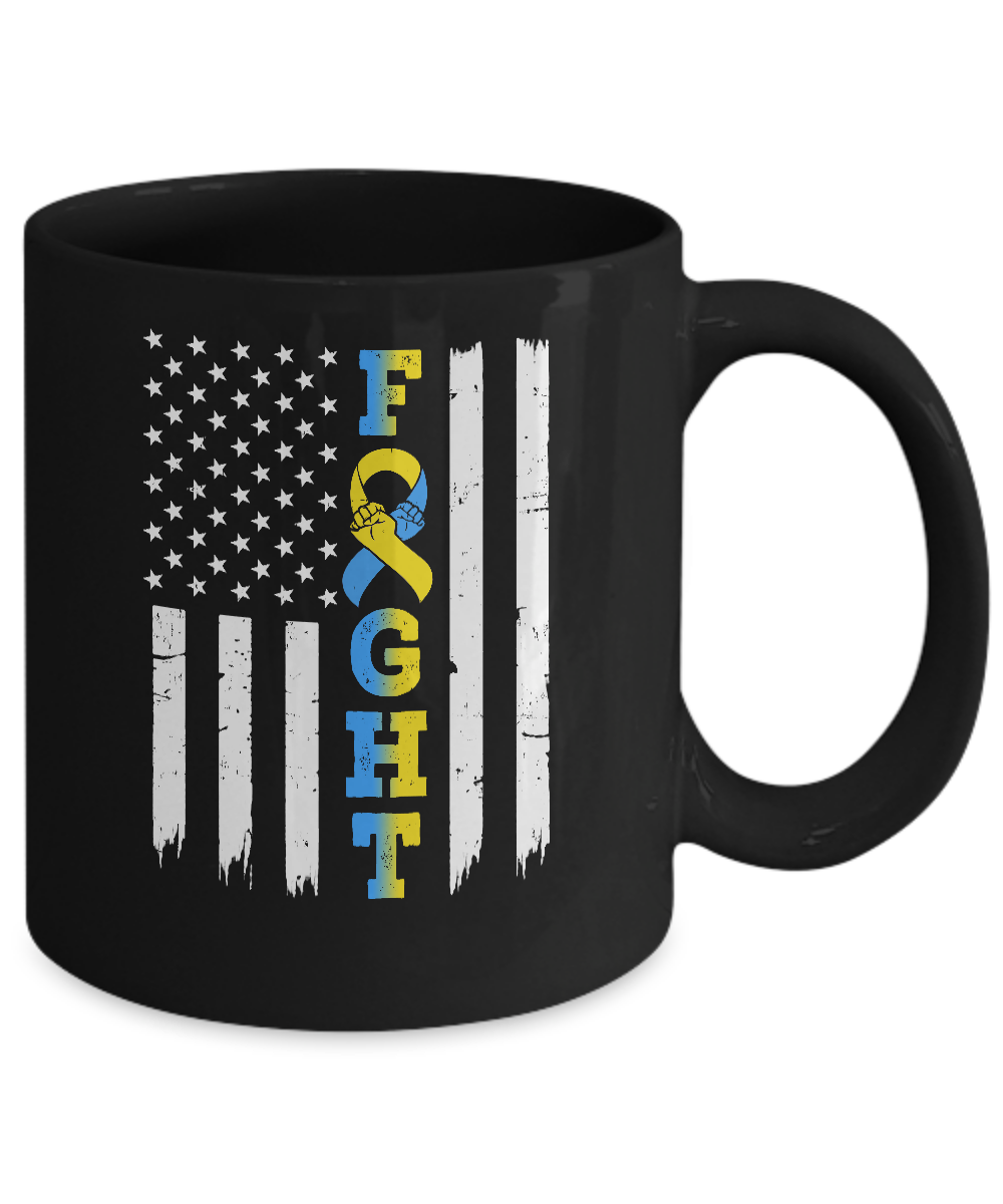 Down Syndrome Awareness American Flag Distressed Mug Coffee Mug | Teecentury.com