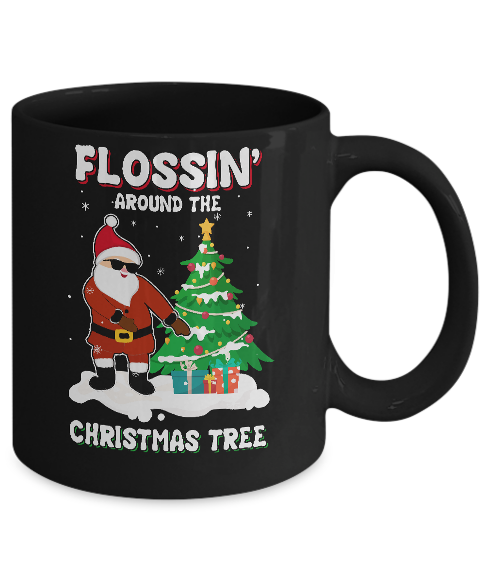 Flossin' Around The Christmas Tree Flossing Santa Mug Coffee Mug | Teecentury.com