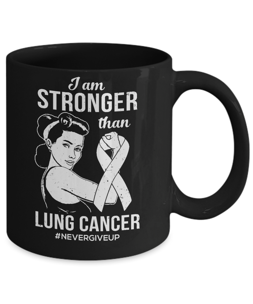 I Am Stronger Than Lung Cancer Awareness Support Mug Coffee Mug | Teecentury.com
