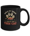 Vintage Hold My Drink I Gotta Pet This Cat Funny Lover Mug Coffee Mug | Teecentury.com