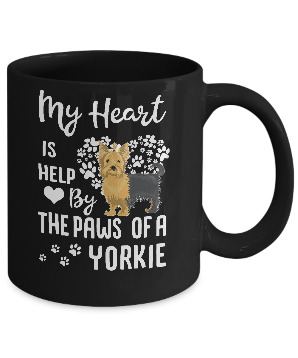 My Heart Is Held By The Paws Of A Yorkie Lover Mug Coffee Mug | Teecentury.com