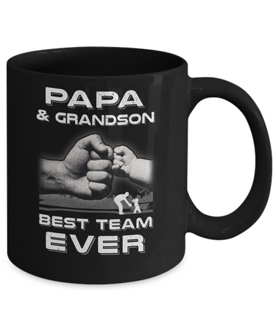 Papa And Grandson Best Team Ever Fathers Day Mug Coffee Mug | Teecentury.com