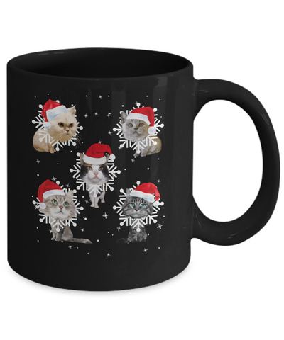 Cute Cat's Christmas Snowflakes Cat Claus Mug Coffee Mug | Teecentury.com